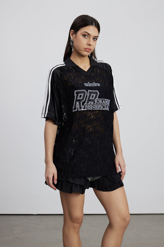 Emilija Stripe Lace T Shirt