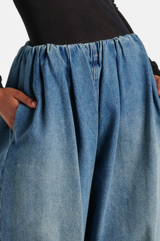 Emryn Ruched Wide-leg Jeans