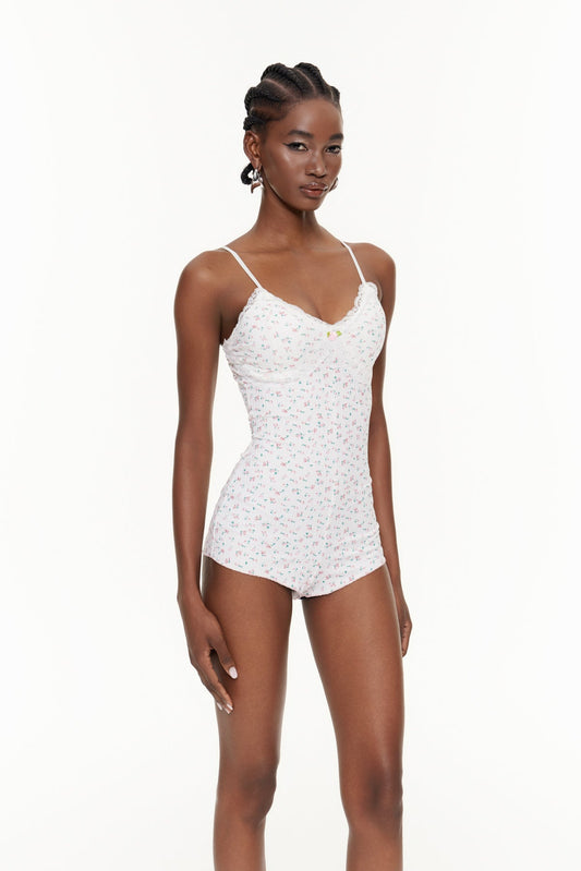 Faheem Spaghetti Print Playsuit