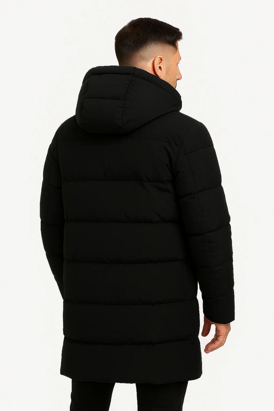 Winter Hooded Puffer Coat | Insulated Longline Design