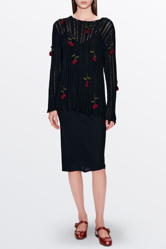 Hilaria Rose Handcrafted Knit Crochet Top