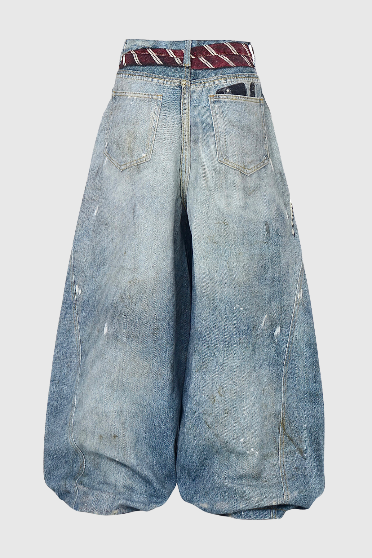 Isidora Splattered Tie Print Wide Leg Jeans