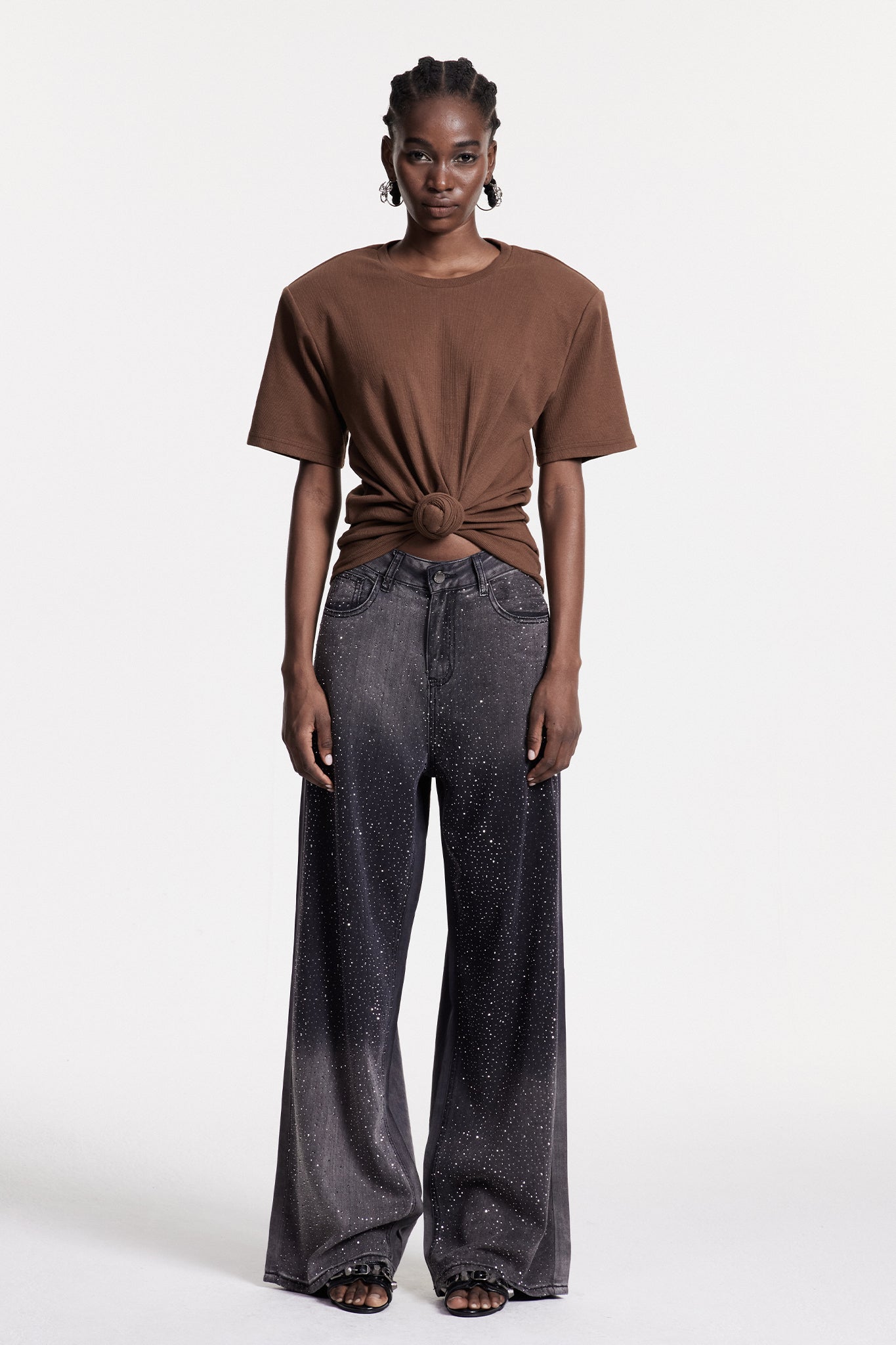 Jemma Ruch Twist T Shirt In Brown