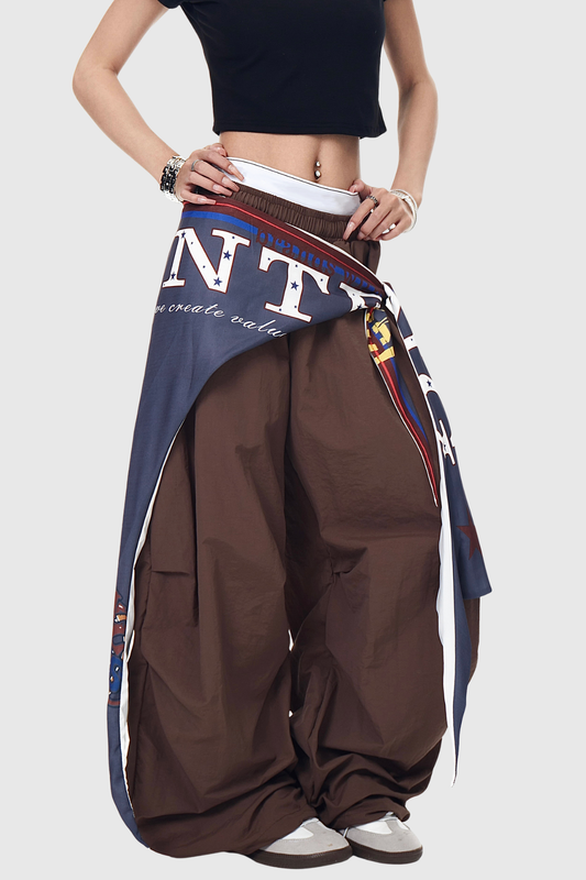Kenta Baggy Cargo Pants - Brown