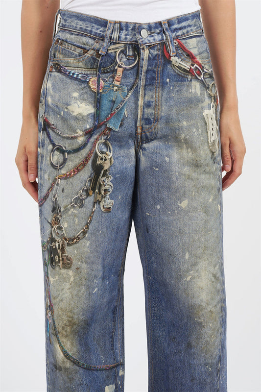 Kora Printed Wide Leg Jeans