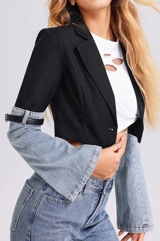 Madilyn Patchwork Denim Blazer