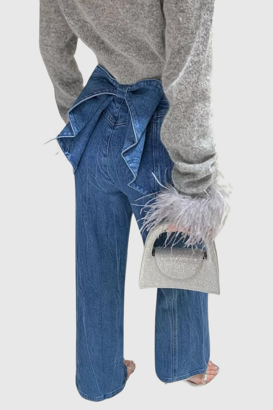 Maroso Back Bowknot Jeans
