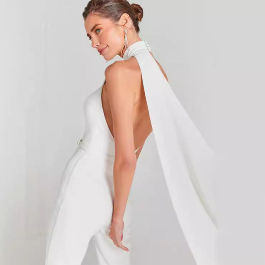 Backless Jumpsuit Cocktail Host Annual Meeting Performance