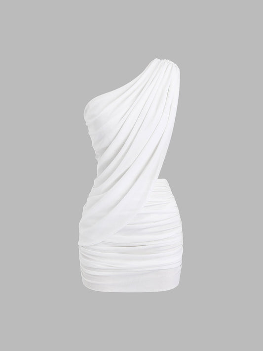 Top Skirt Set Party Oblique Shoulder Dress Two Piece Set