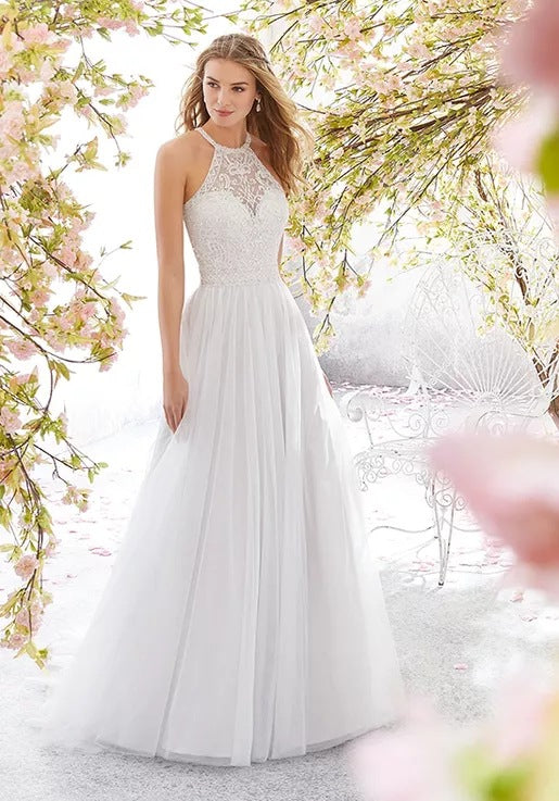 Dress Sleeveless Halter Wedding Dress Slim Fit Maxi Dress
