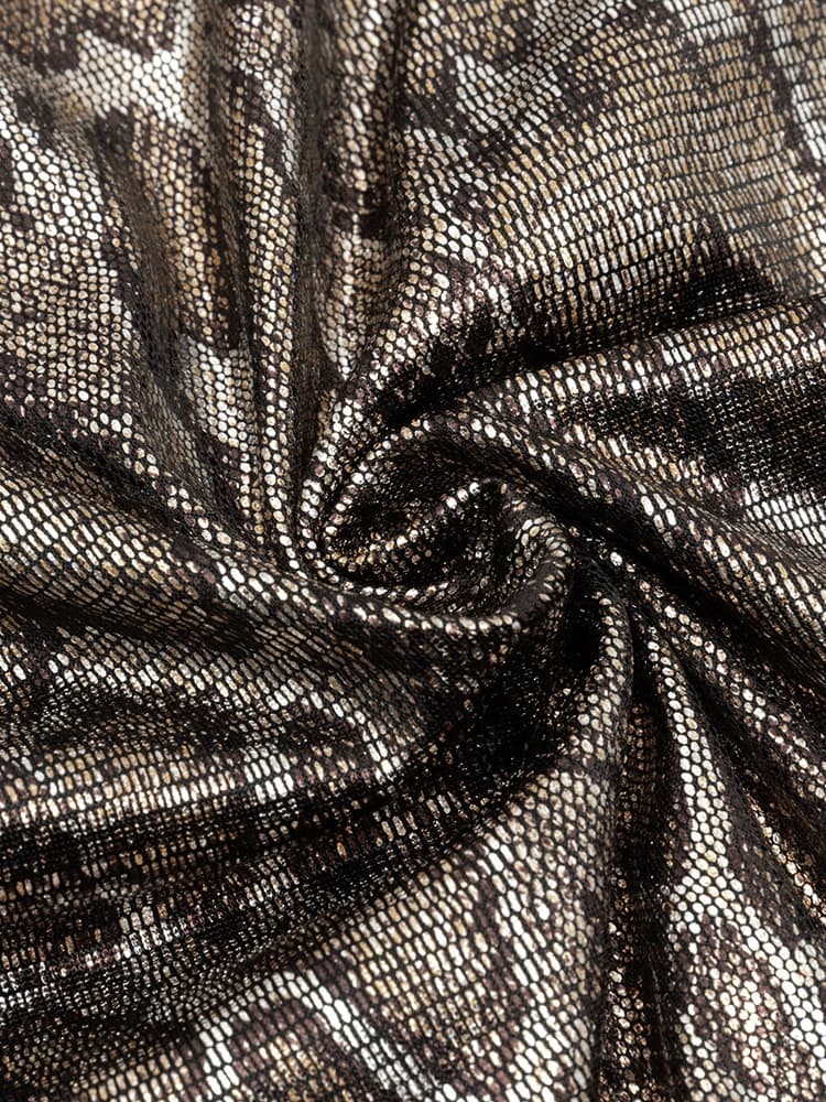 Sexy Vintage Print Glossy Waist Cut Out Dress