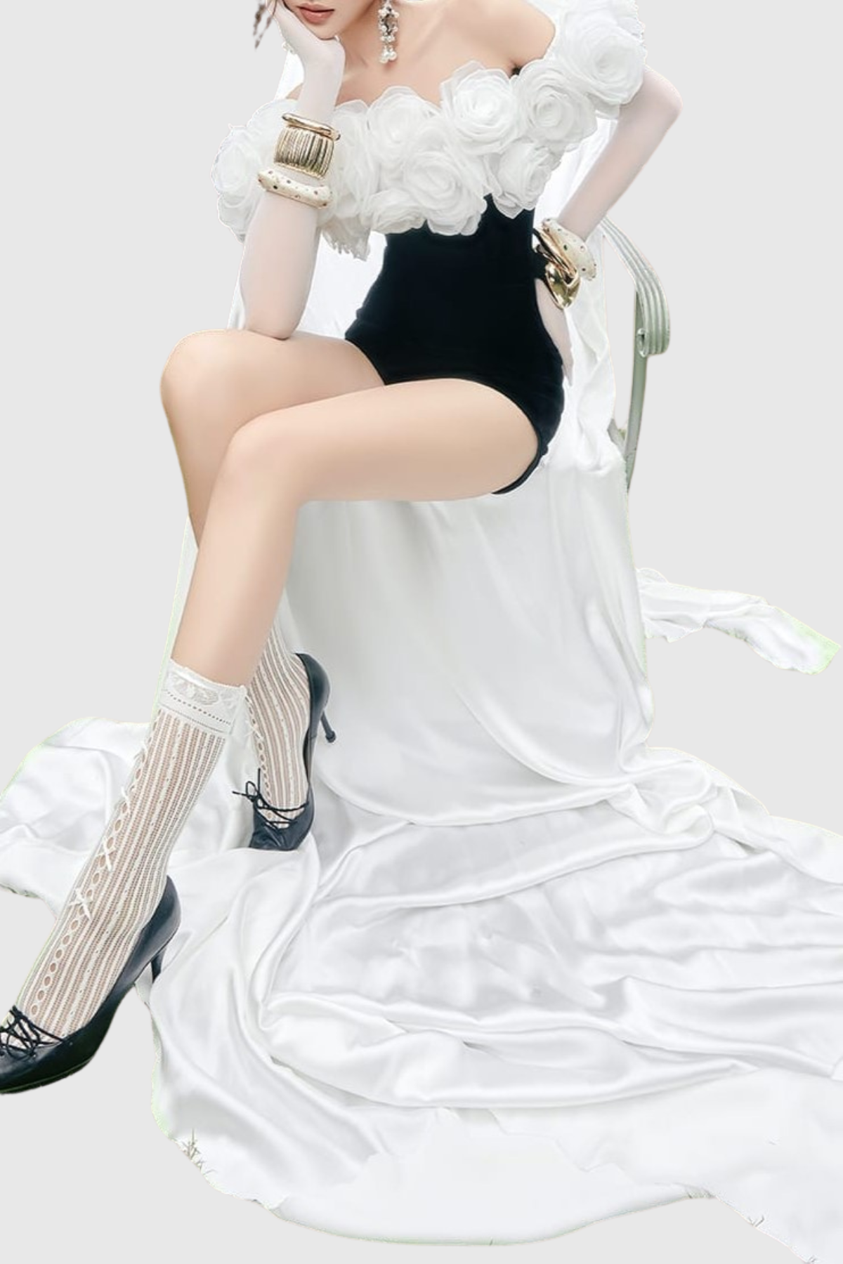 Piera Floral Appliqué Romper