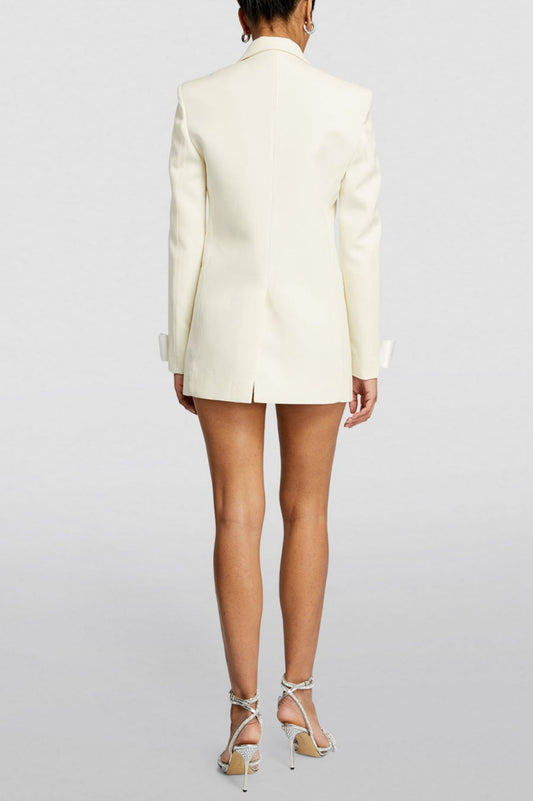Pipa Crystal Bow-detail Blazer Dress - White