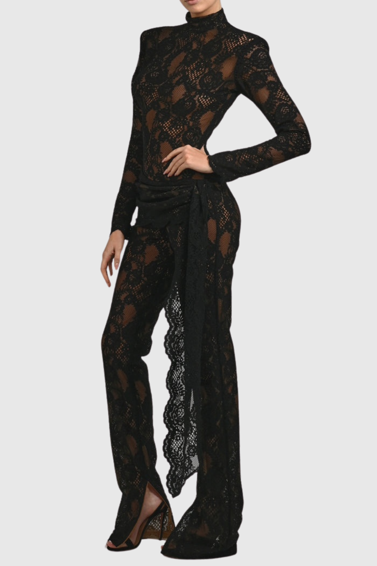 Quineis Lace Jumpsuit - Black