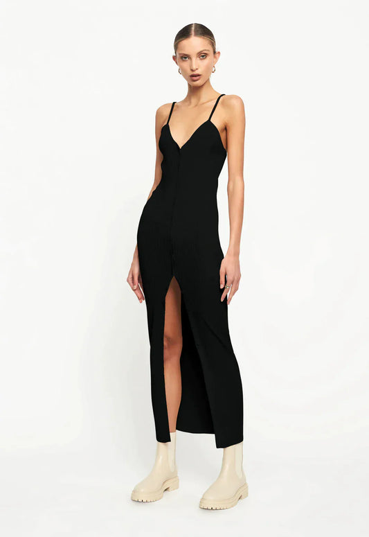 "Charlotte" long ribbed knit dress