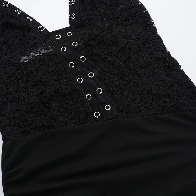 Deep V Halter Backless Maxi Party Dress Women