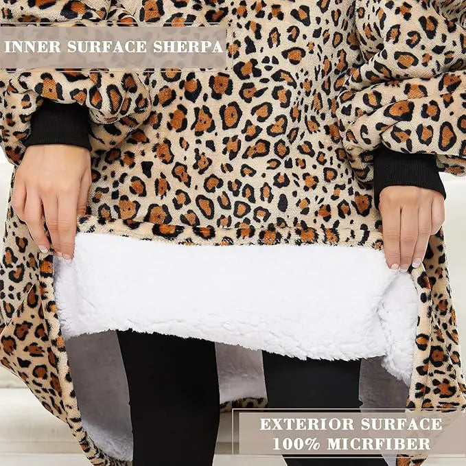 Leopard Blanket Hoodie