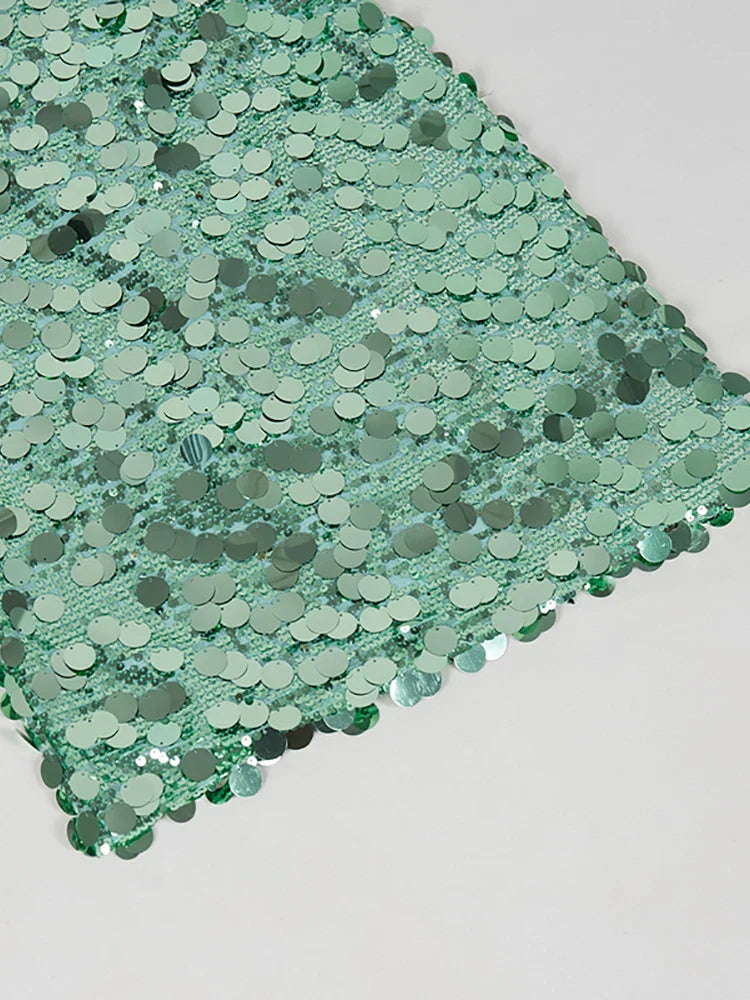 Spaghetti Strap Diamonds Patchwork Mini Dress