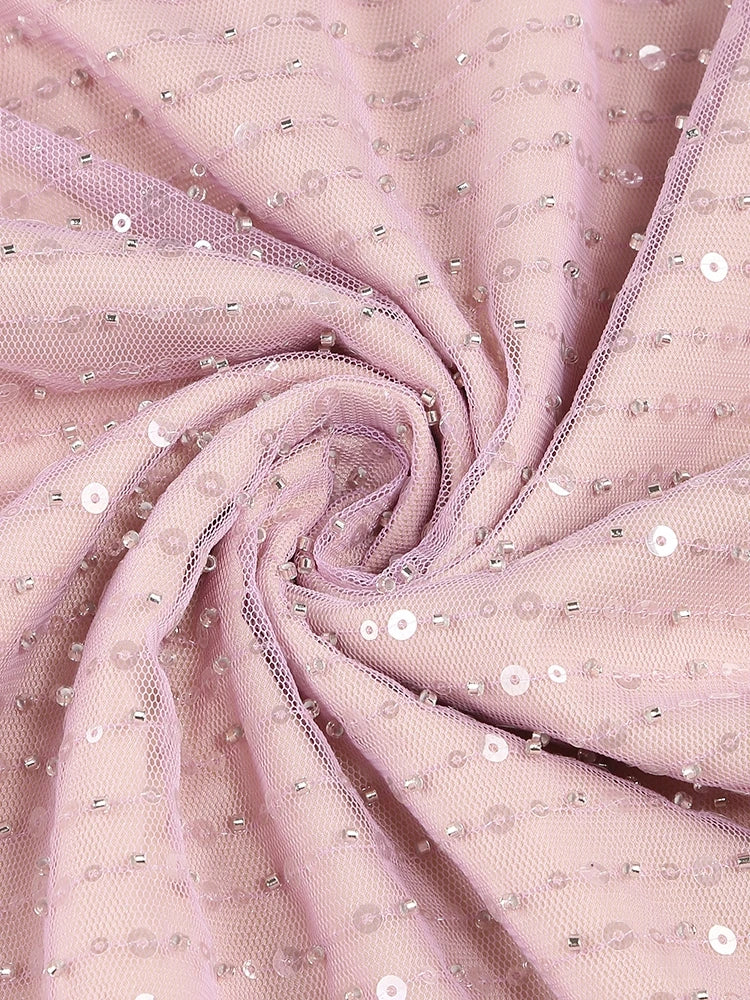 Chain Spaghetti Straps Sequins Maxi Dress