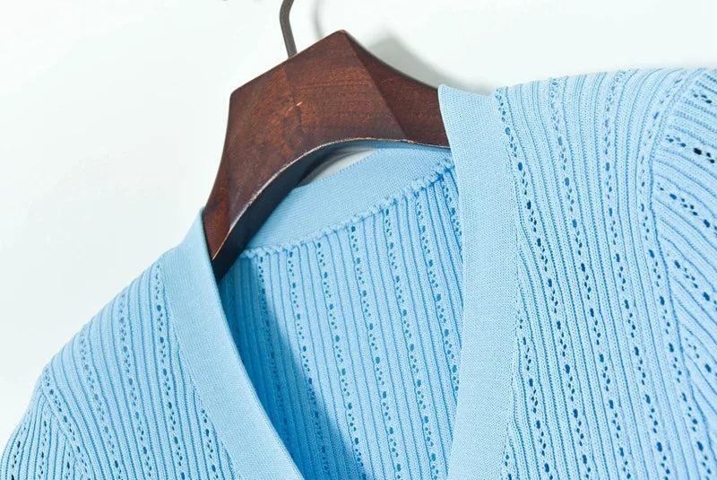 Ruffle Knitted Long Sleeve Mermaid Midi Dress