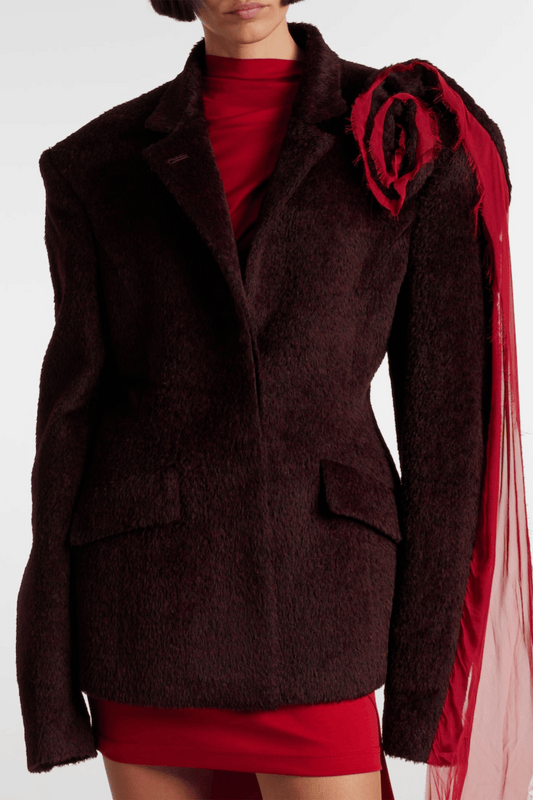 Saoirse Floral Fringe Embellished Blazer