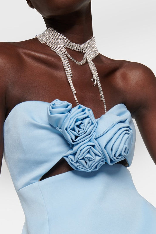 Sara Rose Strapless Cutout Mini Dress - Blue