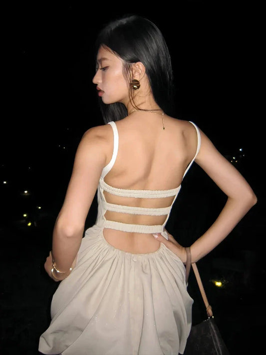 Patchwork Square Collar Ruffles Mini Dress