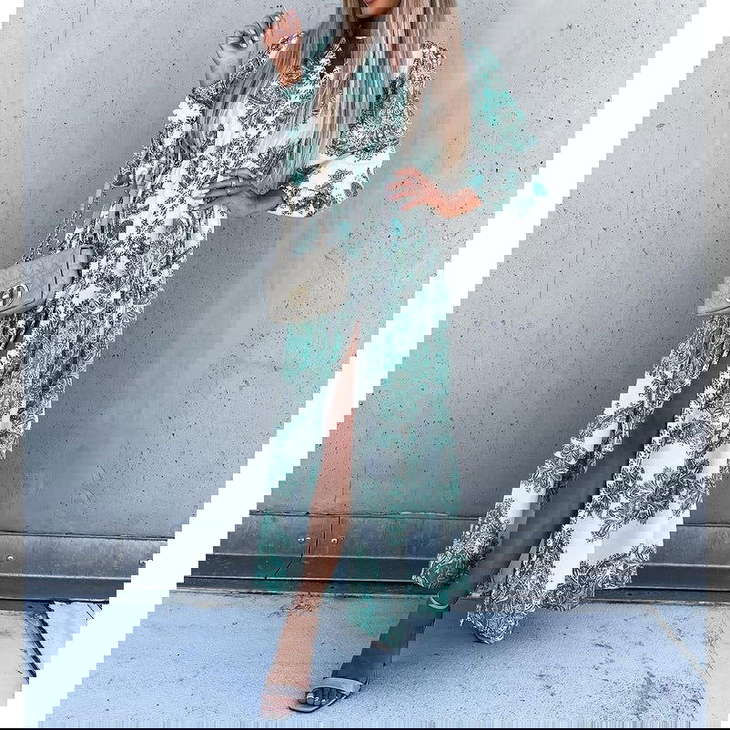 Bohemian Casual Maxi Dress Loose Vacation Dress