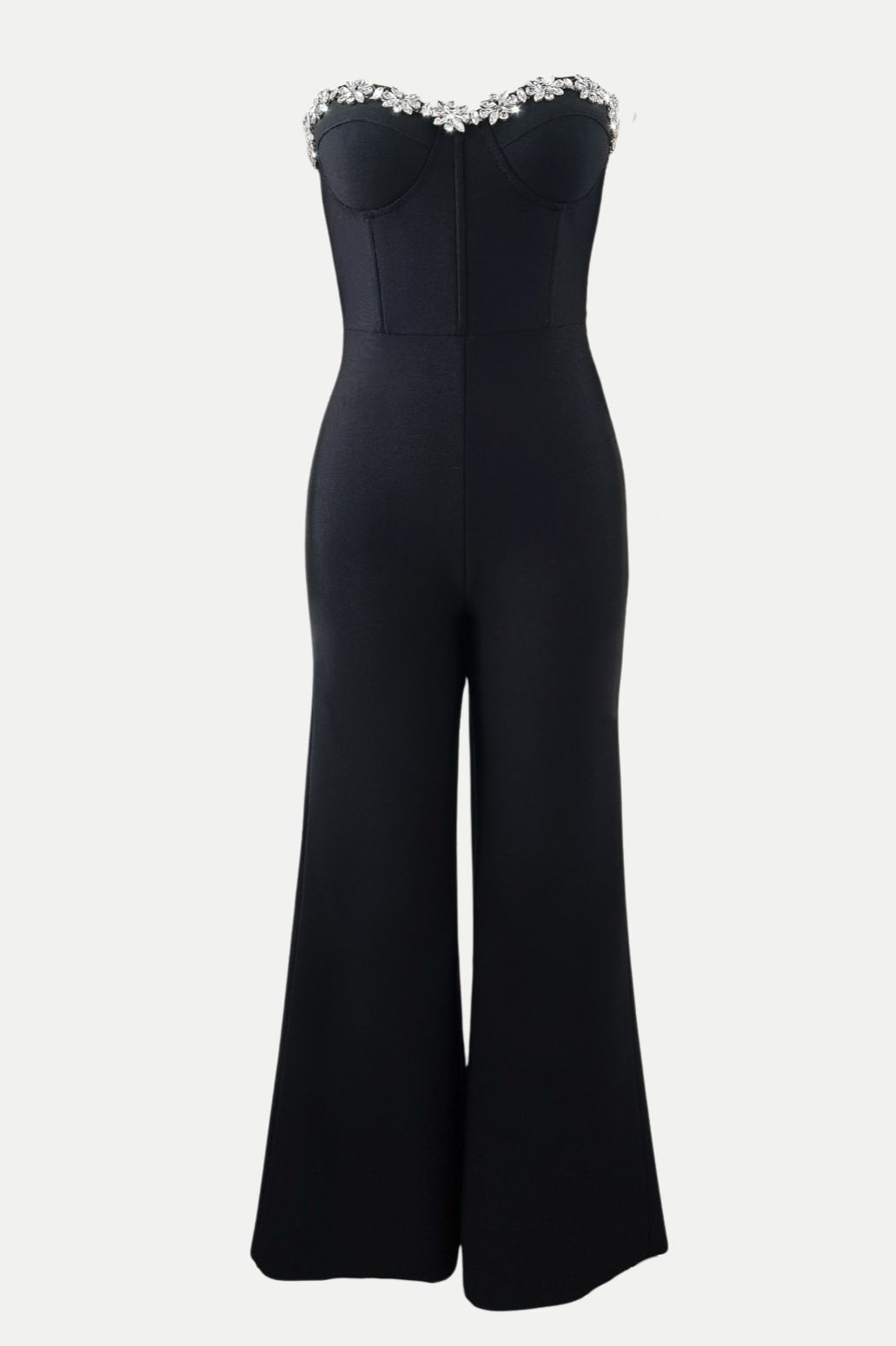 Taralynn Diamante Strapless Bandage Jumpsuit