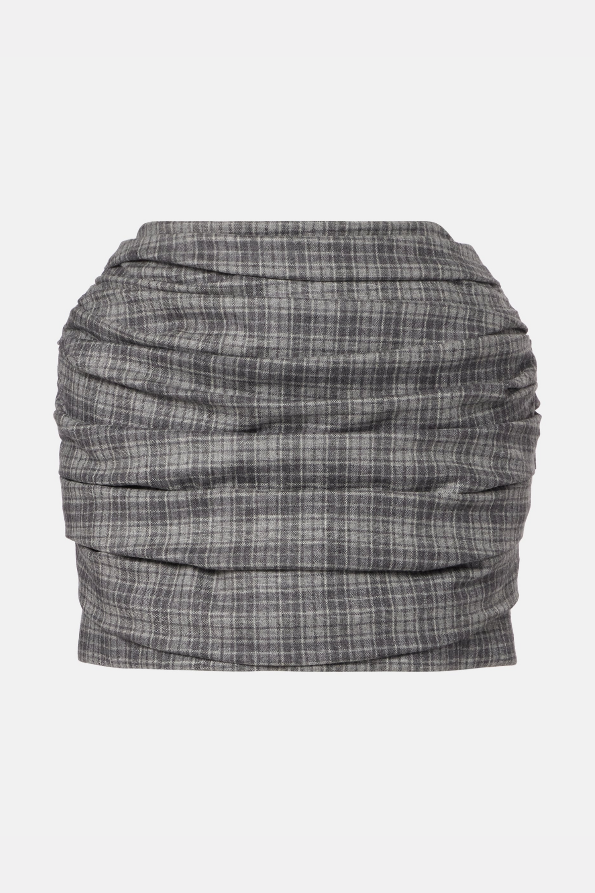 Wilka Plaid Ruched Mini Skirt