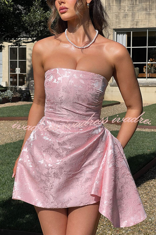 Jacquard Elegant Off-shoulder Backless Fitted Mini Dress