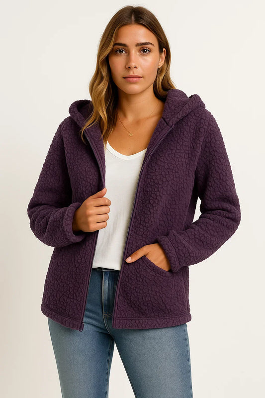 Maison Teddy Fleece Jacket | Hooded Zip-Up Design