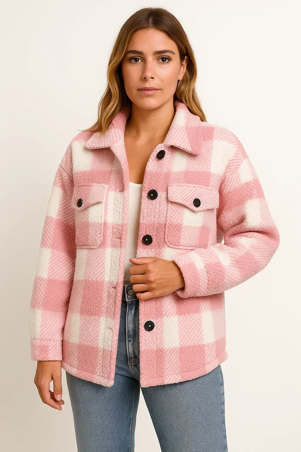 Checked Wool-Blend Overshirt | Button-Up