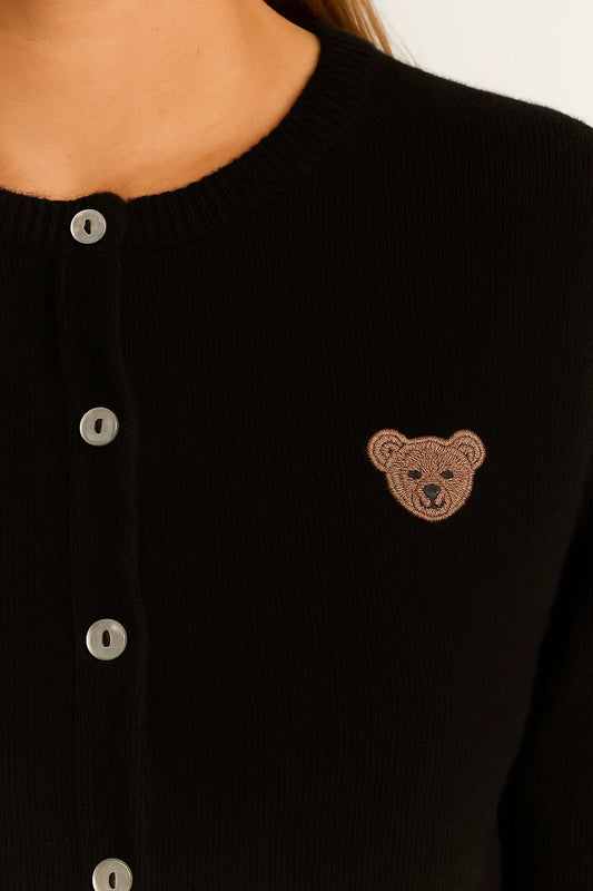 Maison Embroidered Button Cardigan | Cotton Blend Knit | Regular Fit