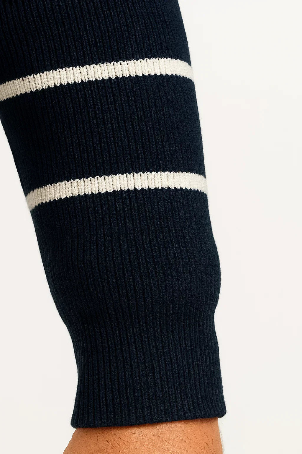 Striped Quarter Zip Sweater | Ribbed Knit | Regular Fit