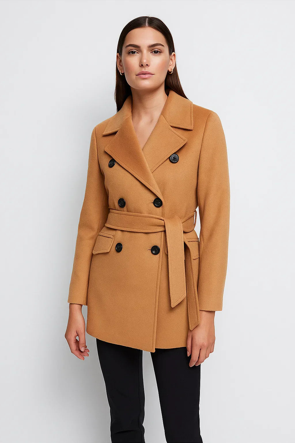Belted Cotton Trench Coat | Double Breasted | Short Length