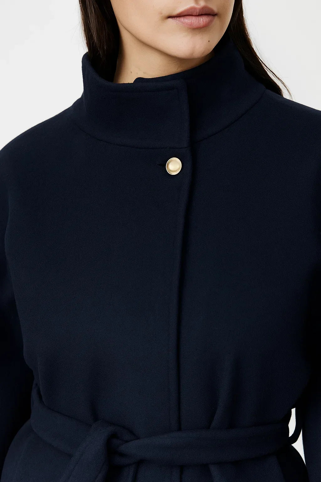 Structured Cape Coat | Belted Waist | High Collar