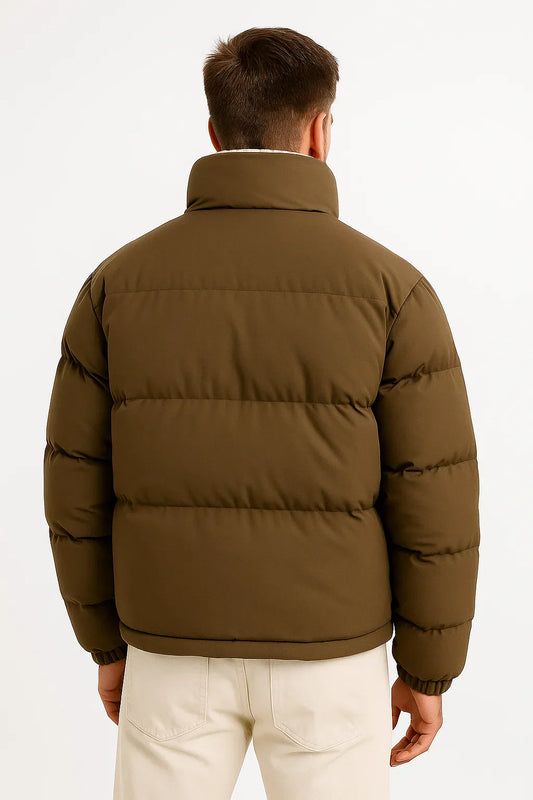 Maison Stand Collar Puffer Jacket | Quilted Insulated | Winter Outerwear