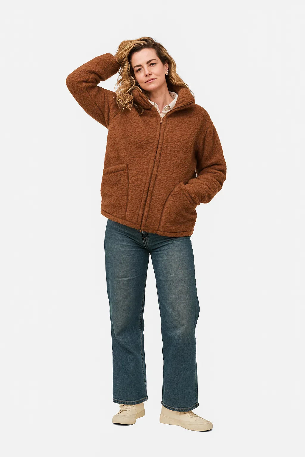 Plush Fleece Zip Jacket | Soft Texture