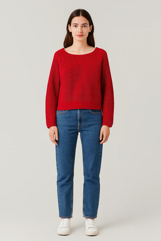 Merino Wool Sweater | Ribbed Knit | Relaxed Fit
