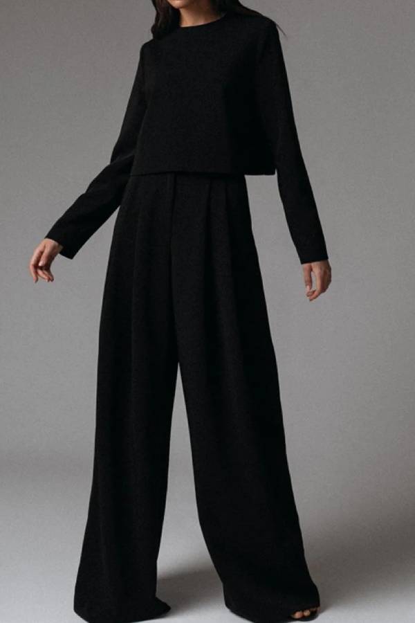 Fashion Casual Loose Solid Color Two-piece Sets