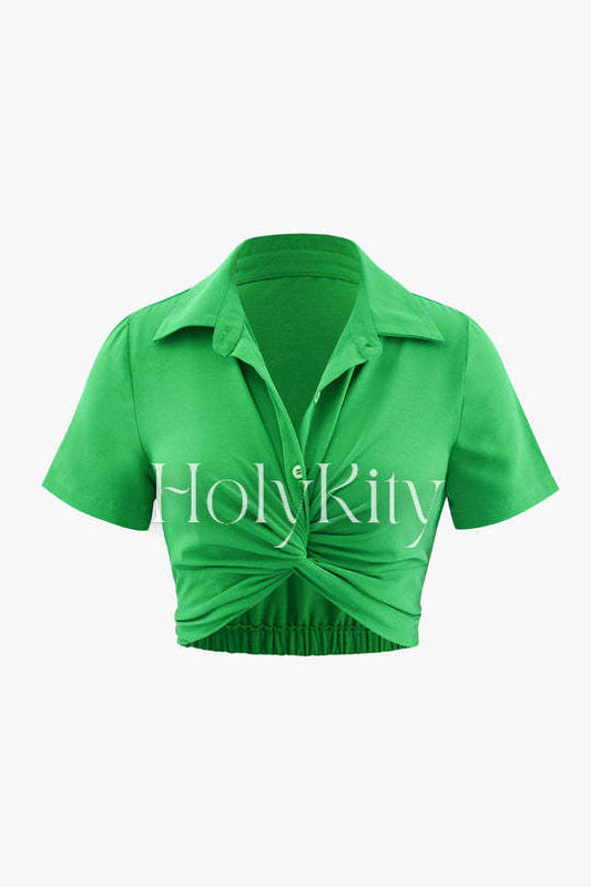 Twist Detail Cropped Shirt