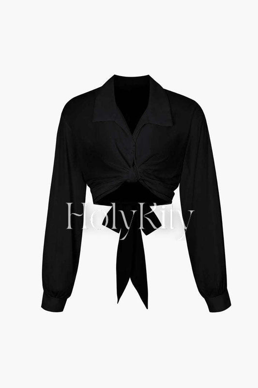 Bow Tie Waist Blouse