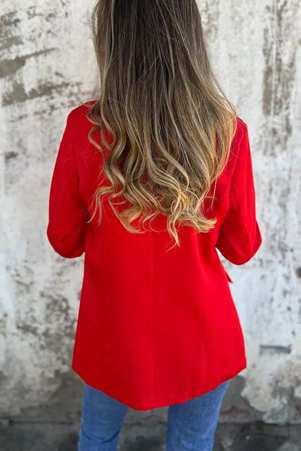 Fashion Leopard Print Lapel Long Sleeve Casual Blazer