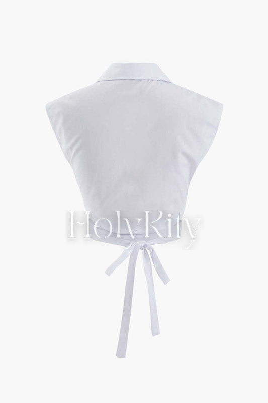 Tie Hem Sleeveless Shirt
