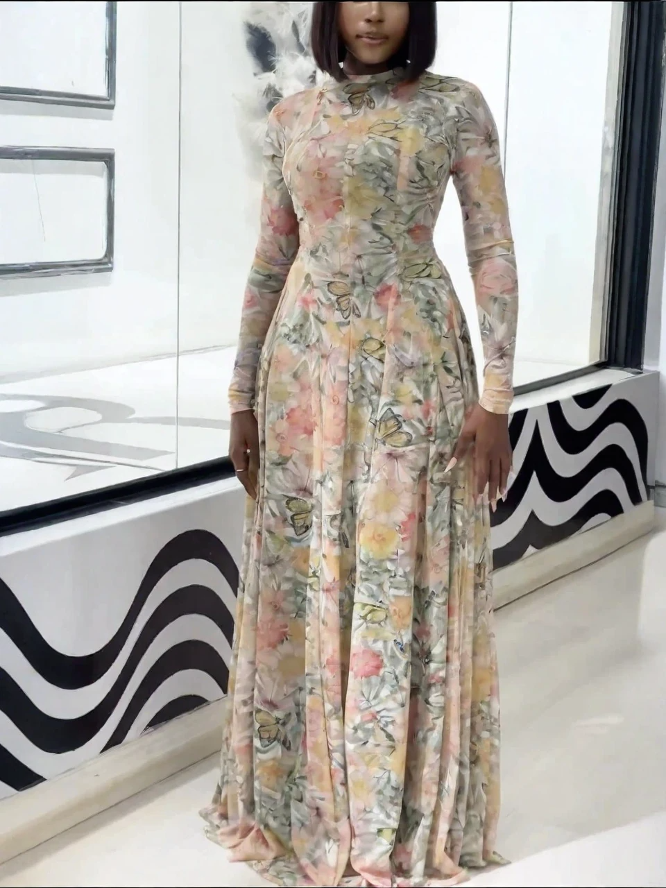 Verve Floral Butterfly Bloom Maxi Dress