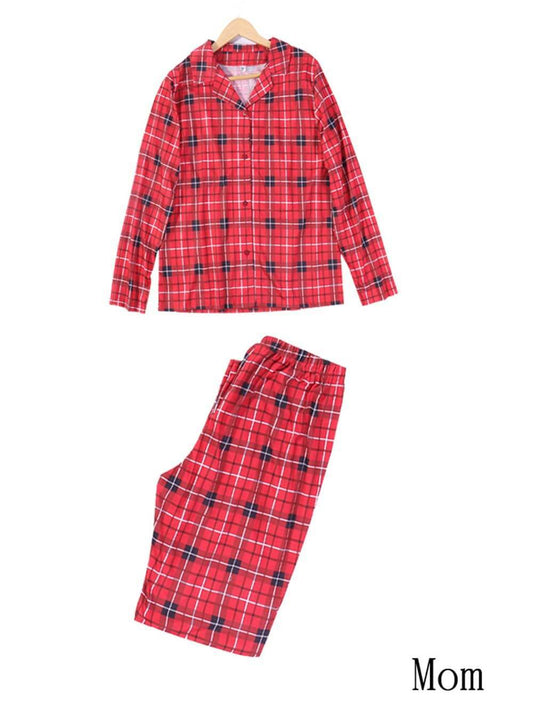 Christmas Plaid Print Parent-Child Pajamas Set