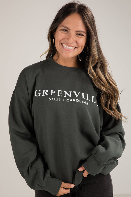 Maison Cotton Sweatshirt | Greenville South Carolina Print | Relaxed Fit