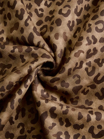Vintage Leopard Print Eco-suede Jacket