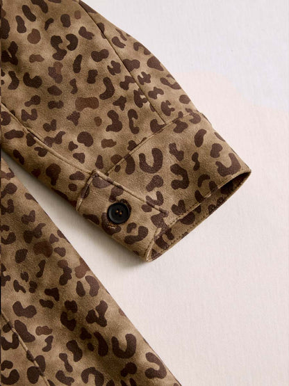 Vintage Leopard Print Eco-suede Jacket